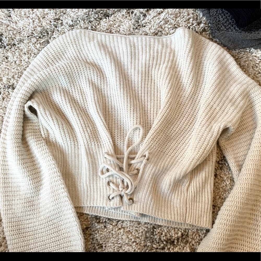 LF Seek the Label Lace Up Sweater